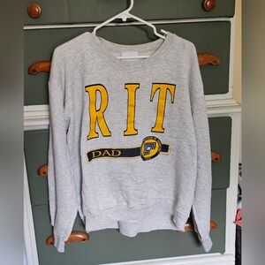 Vtg RIT Beezil Sweatshirt XL Single Stitch Grey Dad Shirt Rochester Rare Htf 80s